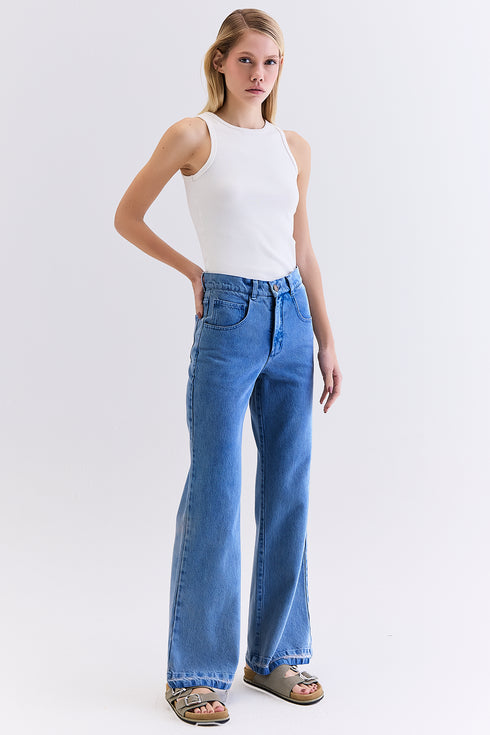 CALÇA JEANS RETA MÉDIO